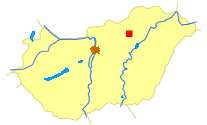 Lage von Eger in Ungarn