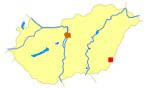 Lage von Gyula in Ungarn
